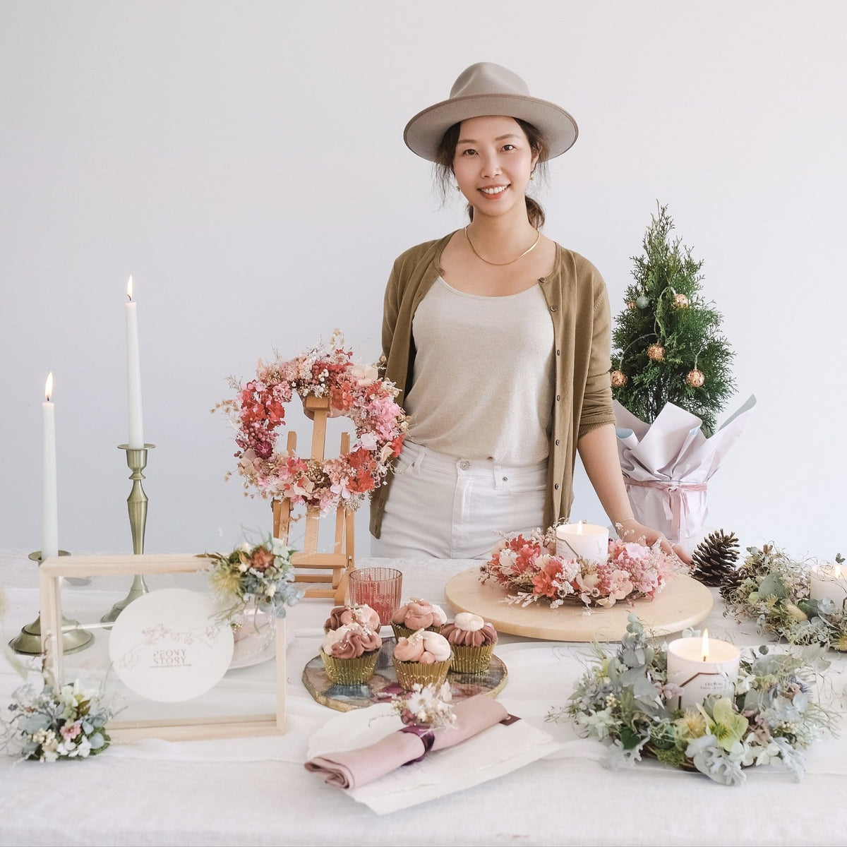 Flower Candle Ring - Floral Wreath - DIY pack &amp; video